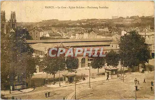 Cartes postales Nancy la gare eglise St Leon Faubourg Stanislav