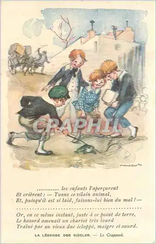 Cartes postales Illustrateur Poulbot Crapeau Grenouille Enfant La Legende des Siecles Victor Hugo