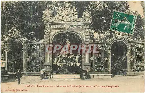 Ansichtskarte AK Nancy place Stanislav grilles en fer forge de Jean Lamour fontaine d'Amphitrite