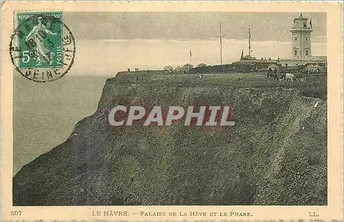 Cartes postales Le Havre falaise de la Heve et le Phare