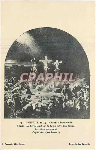 Ansichtskarte AK Dreux E et L chapelle Saint Louis Vitrail Le Christ mort sur la Croix entre deux larrons Les mor