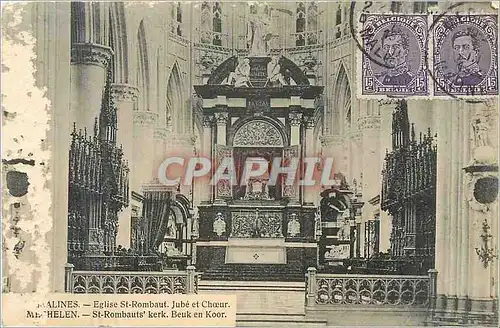 Cartes postales Malines eglise St Rombaut jube et choeur