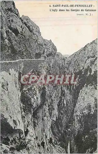 Cartes postales Saint Paul de Fenouillet L'Agly dans les Gorges de Galamus