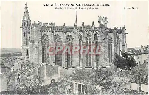 Cartes postales La Cite de Carcassonne Eglise Saint NAzaire Abside et Transept Partie gothique