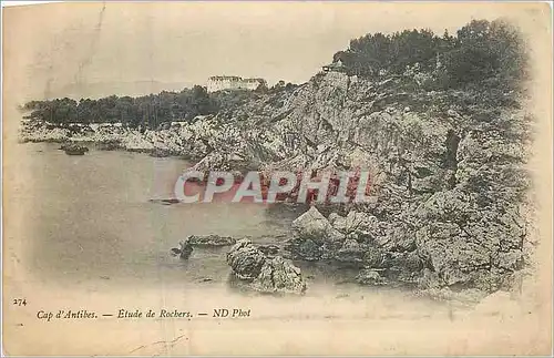 Cartes postales Cap d'Antibes Etude de Rochers