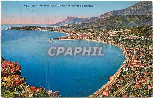 Cartes postales Menton et la Baie de Garavan vus de Grimaldi