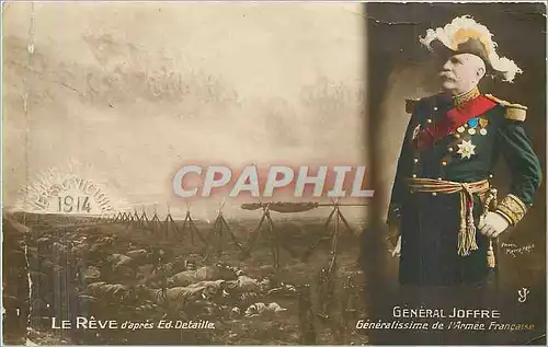 Ansichtskarte AK Le Reve d'apres Ed Detaille General Joffre Generalissime de l'Armee Francaise Militaria