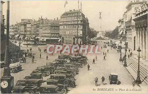 Cartes postales Bordeaux Place de la Comedie Automobile