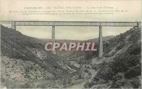 Cartes postales L'Auvergne Viaduc des Fades Le plus haut d'Europe