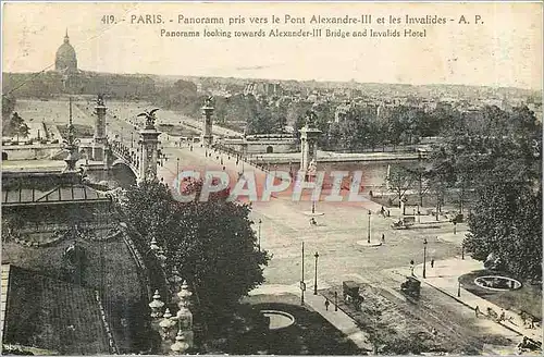 Cartes postales Paris Panorama pris vers le Pont Alexandre III et les Invalides