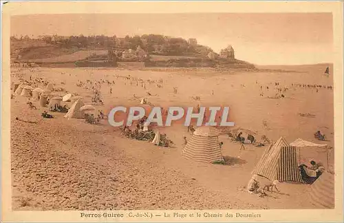 Ansichtskarte AK Perros Guirec C du N La Plage et le Chemin des Douaniers