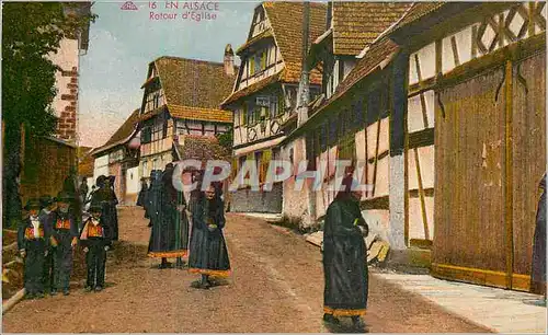 Cartes postales En Alsace Retour d'Eglise Folklore