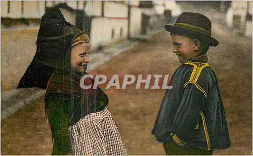 Ansichtskarte AK En Alsace Hansel et Liesel Folklore Enfants