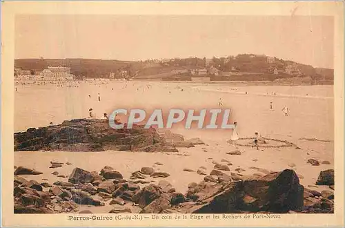 Cartes postales Perros Guirec C du N Un coin de la Plage et les Rochers de Pors Nevez