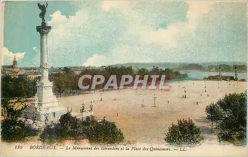 Ansichtskarte AK Bordeaux Le Monument des Girondins et la Place des Quinconces