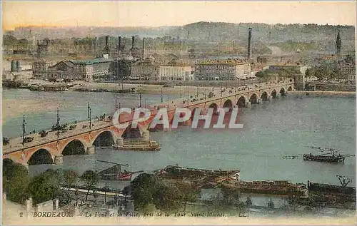 Cartes postales Bordeaux Le Pont et la Ville prise de la Tour Saint Michel