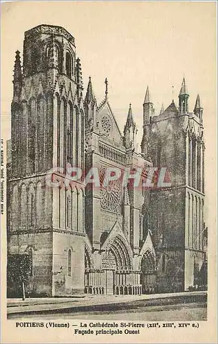 Cartes postales Poitiers Vienne La Cathedrale St Pierre Facade principale Ouest