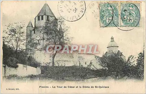 Ansichtskarte AK Provins La Tour de Cesar et le Dome de St Quiriace