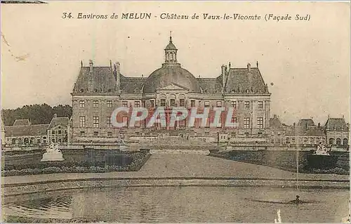 Cartes postales Environs de Melun Chateau de Vaux le Vicomte Facade Sud