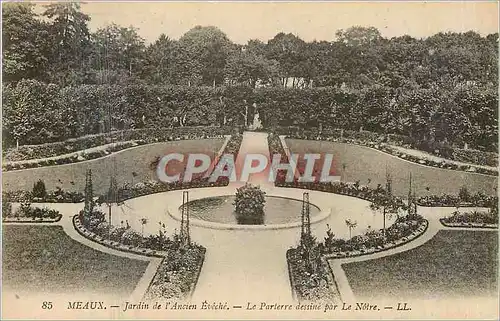 Cartes postales Meaux Jardin de l'Ancien Eveche Le Parterre dessine par le Notre