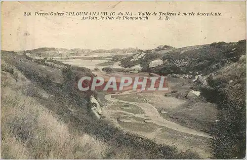 Ansichtskarte AK Perros Guirec C du N Vallee de Troieros a marree descendante Au loin le Port de Ploumanach