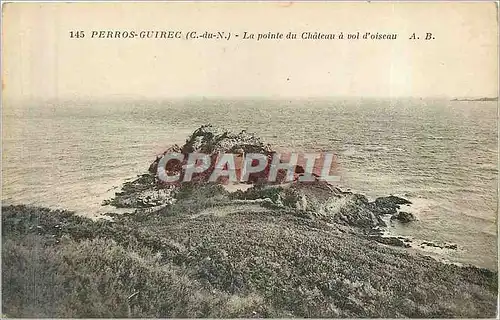 Cartes postales Perros Guirec C du N La pointe du Chateau a vol d'oiseau