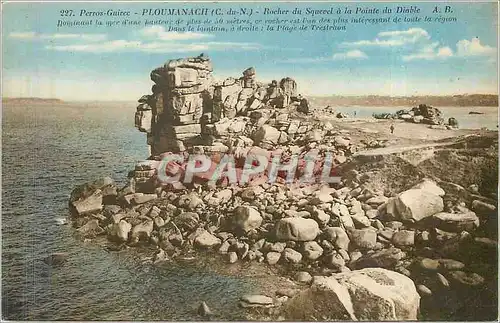 Cartes postales Perros Guirec Ploumanach C du N Rocher du Squevel a la Pointe du Diable