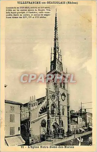 Cartes postales Villefranche en Beaujolais Rhone L'Eglise Notre Dame des Marais