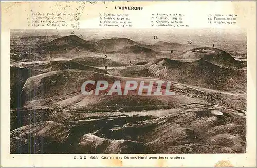 Cartes postales L'Auvergne Chaine des Domes Nord avec leurs crateres