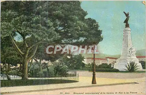 Cartes postales Nice Monument commemoratif de la reunion de Nice a la France