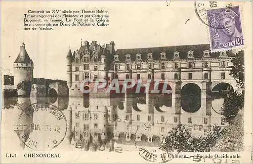 Cartes postales Chenoceau Le Chateau Facade Occidentale