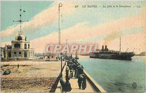 Ansichtskarte AK Le Havre La Jetee et le Semaphore Bateau