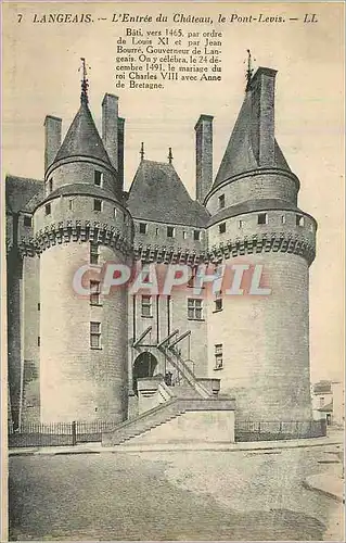 Ansichtskarte AK Langeais L'Entree du Chateau Le Pont Levis