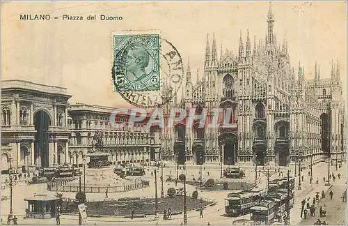 Cartes postales Milano Piazza del Duomo Tramway