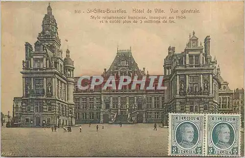 Cartes postales St Gilles Bruxelles Hotel de Ville Vue generale