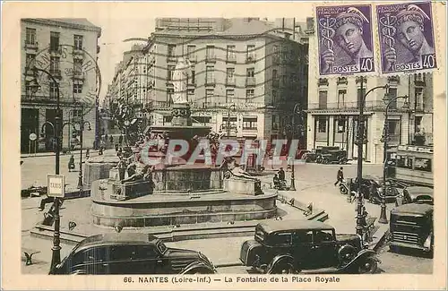 Cartes postales Nantes Loire Inf La Fontaine de la Place Royale Automobile