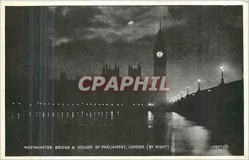 Cartes postales Westminster Bridge Houses of Parliament London by night