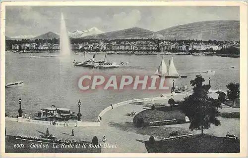 Cartes postales Geneve La Rade et le Mont Blanc