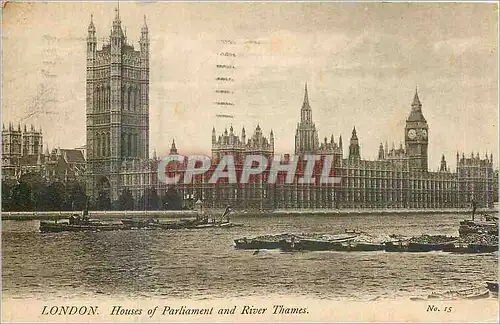 Cartes postales London Houses of Parliament and River Thames