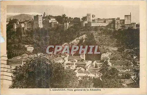Ansichtskarte AK Granada Vista general de la Alhambra