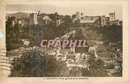 Cartes postales Granada Vista general de la Alhambra