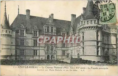 Cartes postales Azay le Rideau Le Chateau National La Facade Principale