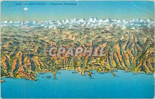 Cartes postales La Cote d'Azur Panorama touristique