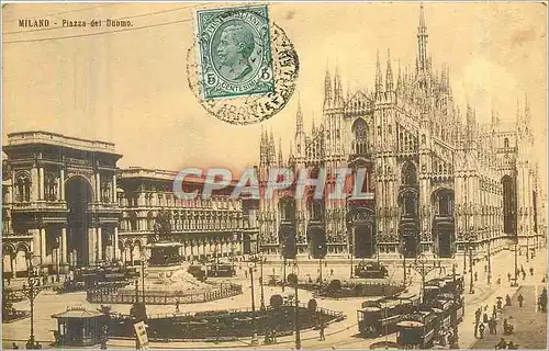 Cartes postales Milano Piazza del Duomo Tramway