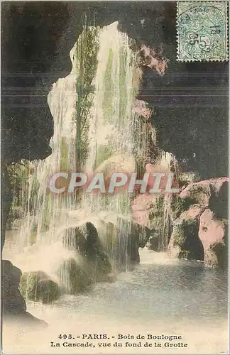 Cartes postales Paris Bois de Boulogne La Cascade vud du fond de la Grotte