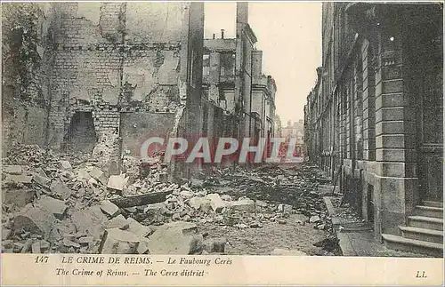 Cartes postales Le Crime de Reims Le Faubourg Ceres Militaria