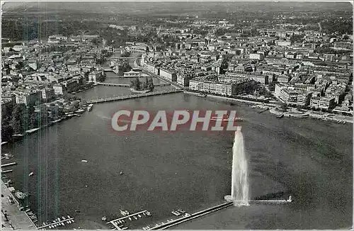 Moderne Karte Geneve Vue aerienne de la rade