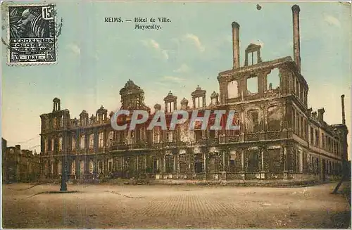 Cartes postales Reims Hotel de Ville Militaria