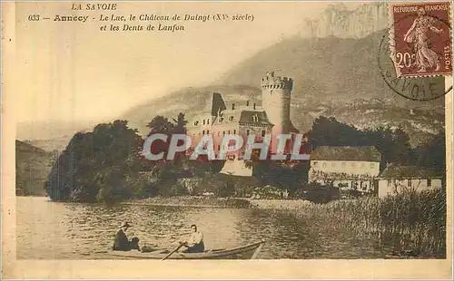 Cartes postales Annecy Le Lac le chateau de Duingt et les Dents de Lanfon