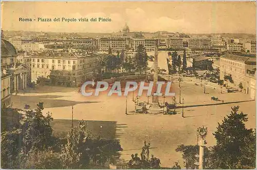 Ansichtskarte AK Roma Piazza del Popolo vista dal Pincio
